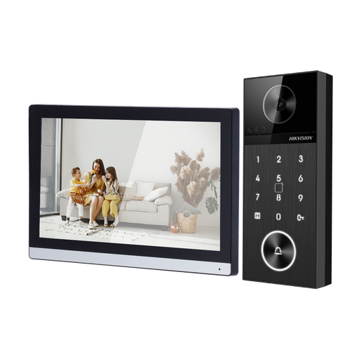 [DS-KIS612-S] Hikvision DS-KIS612-S IP-kit IP-PoE video-intercomkit, 1 belknop, opbouwmontage, 7-inch wifi-touchscreenmonitor + 5-poorts PoE-switch