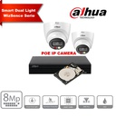 Dahua WizSense 8MP 4K IP Camera Kit – Up to 8x Turret IP Cameras, 8-Channel PoE NVR & 6TB HDD