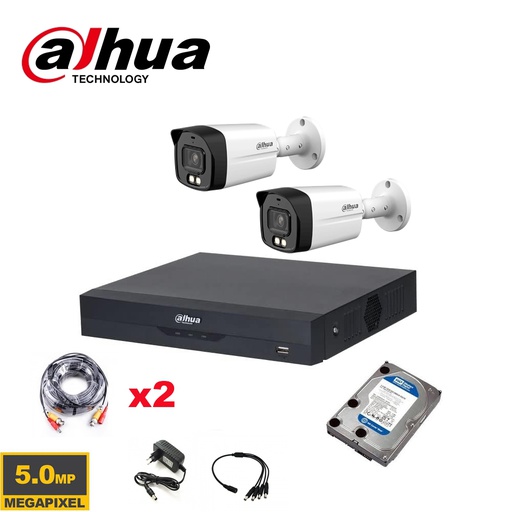 Dahua Surveillance Camera Set Analog HDCVI 2MP - DVR XVR 8CH -2x/4x/6x/8x  Bullet Camera 2MP IR 2.8mm Indoor/Outdoor - 2 to 8 Camera - Coax Cable 20m for each camera - 1TB Hard Disk Preinstalled 