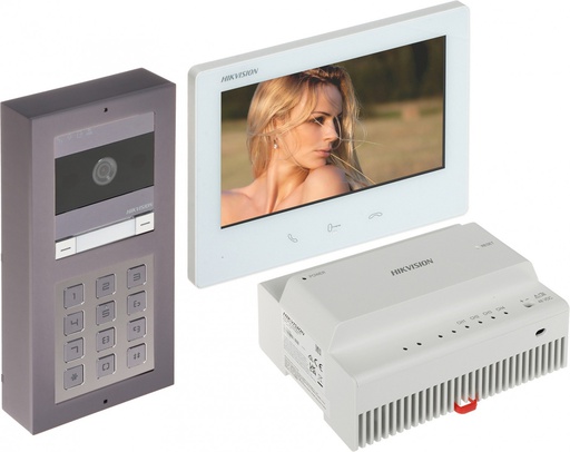 [DS-KIS704EY-ACW2] Hikvision DS-KIS704EY-ACW2/2-draads HD aluminium videodeurintercomset