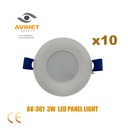 AV-301 3W LED PANEL LIGHT 220V  ROUND * 10 