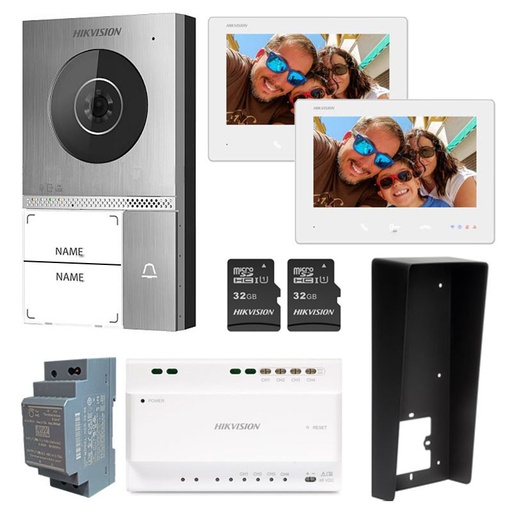[DS-KIS705EY/2] Hikvision DS-KIS705EY/2 Kit vidéophone bifamilial vidéo HD 2 fils
