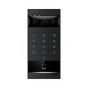 DS-KV8114T-KWQE1 Interphone vidéo TalkVu 4MP métal avec clavier, triple objectif (visage, QR code, MIFARE/DESFire), Bluetooth, Wi-Fi 6 et PoE.