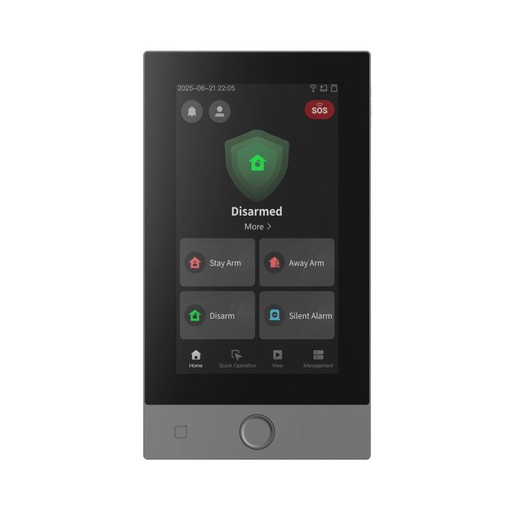 [DS-PK670MDW-HWE] DS-PK670MDW-HWE Wired black touchscreen keypad – AX HYBRID PRO G2 compatible