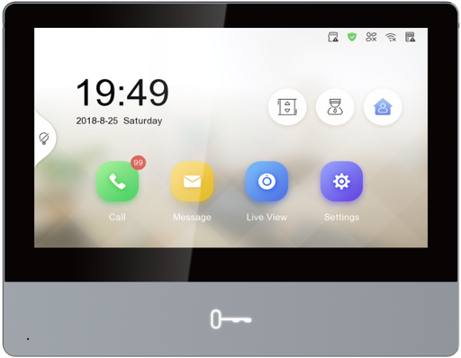 [DS-KH8350-WTE1] Station intérieure tactile Hikvision DS-KH8350-WTE1 7 pouces, panneau métallique, Ethernet et Wi-Fi 802.11b/g/n, PoE/12 VCC