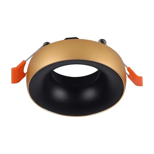 [6697] VT-980 GU10 Ronde reflectorspot, gouden frame + zwart